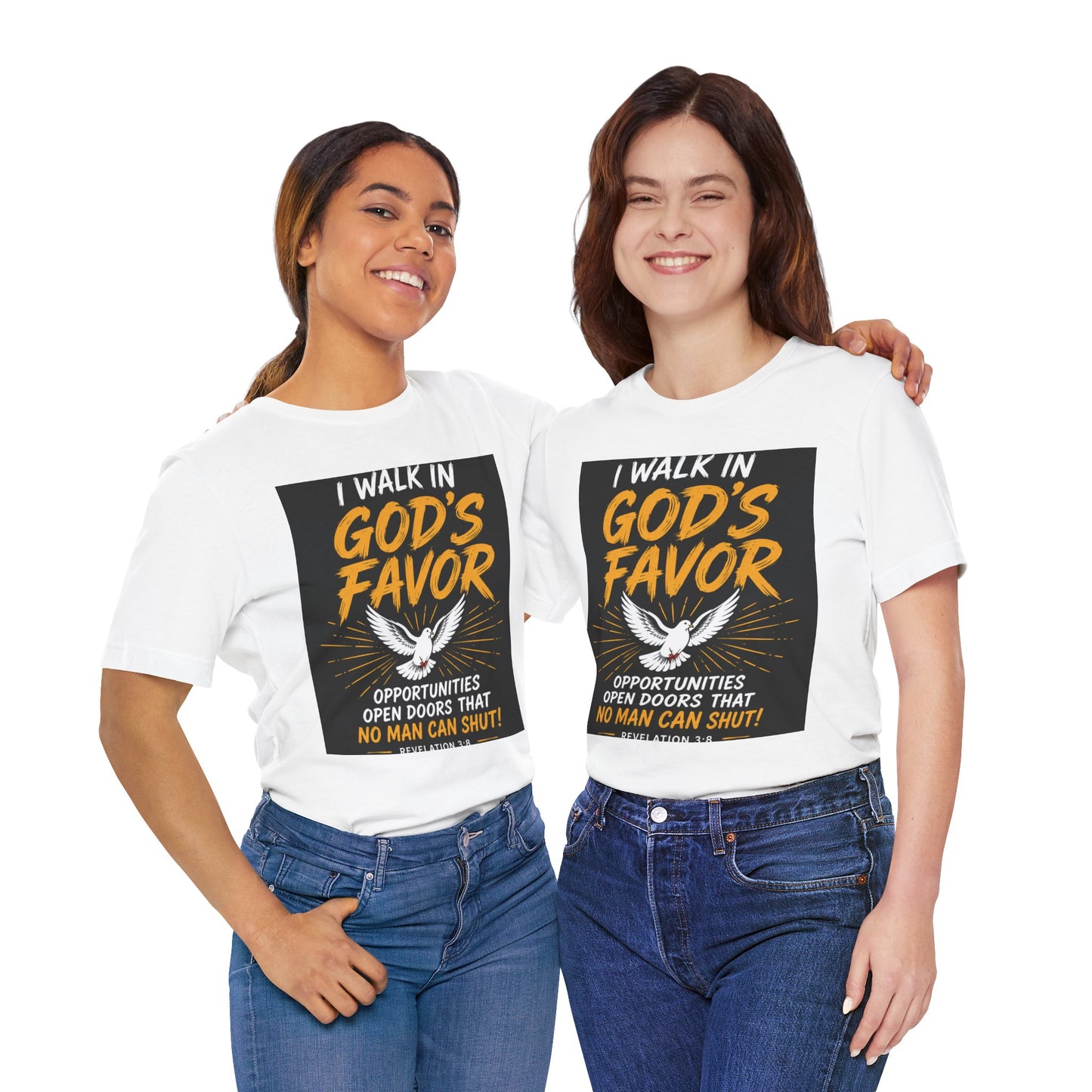 God's Favor T‑Shirt — "I Walk In God's Favor" Christian Tee with Dove & Scripture