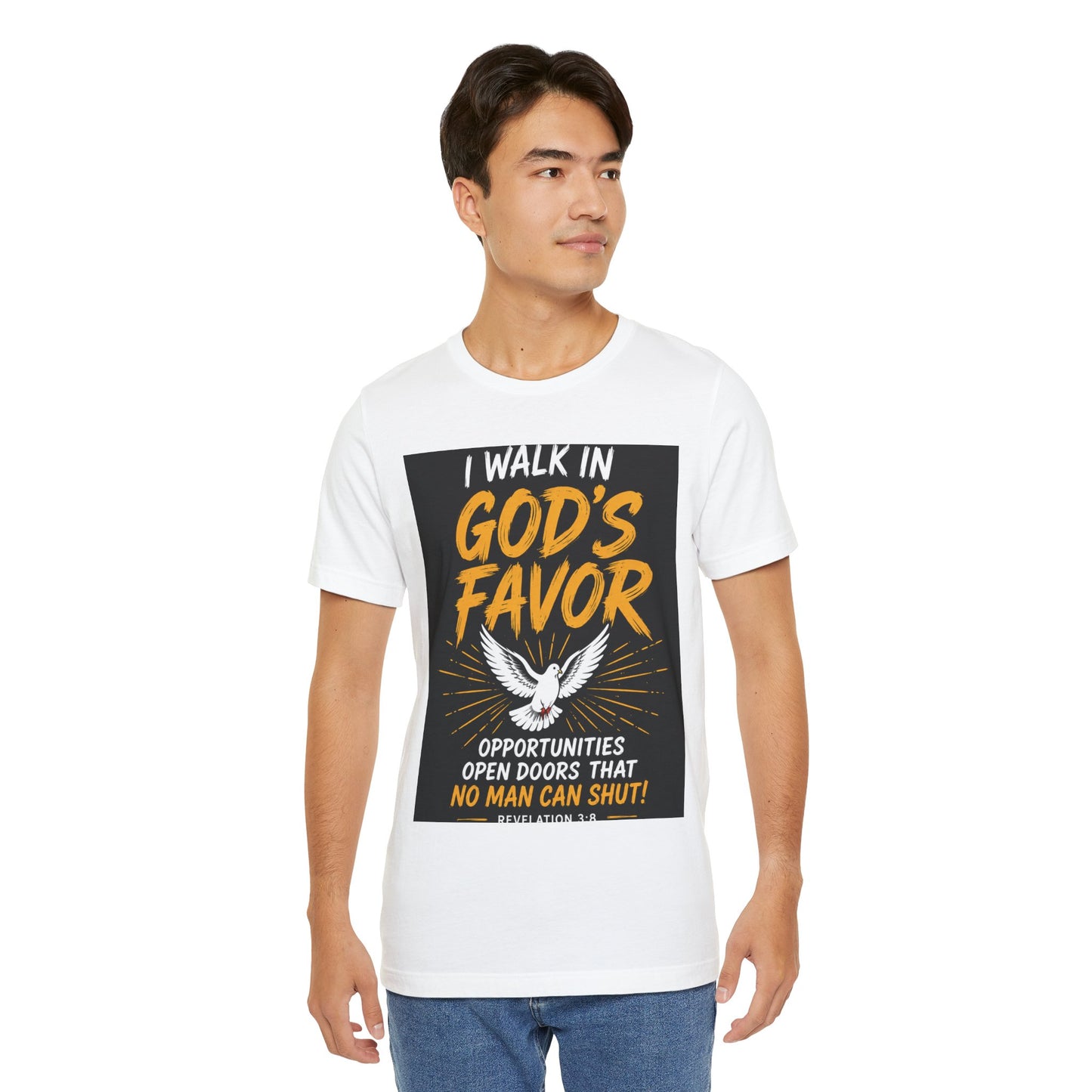 God's Favor T‑Shirt — "I Walk In God's Favor" Christian Tee with Dove & Scripture