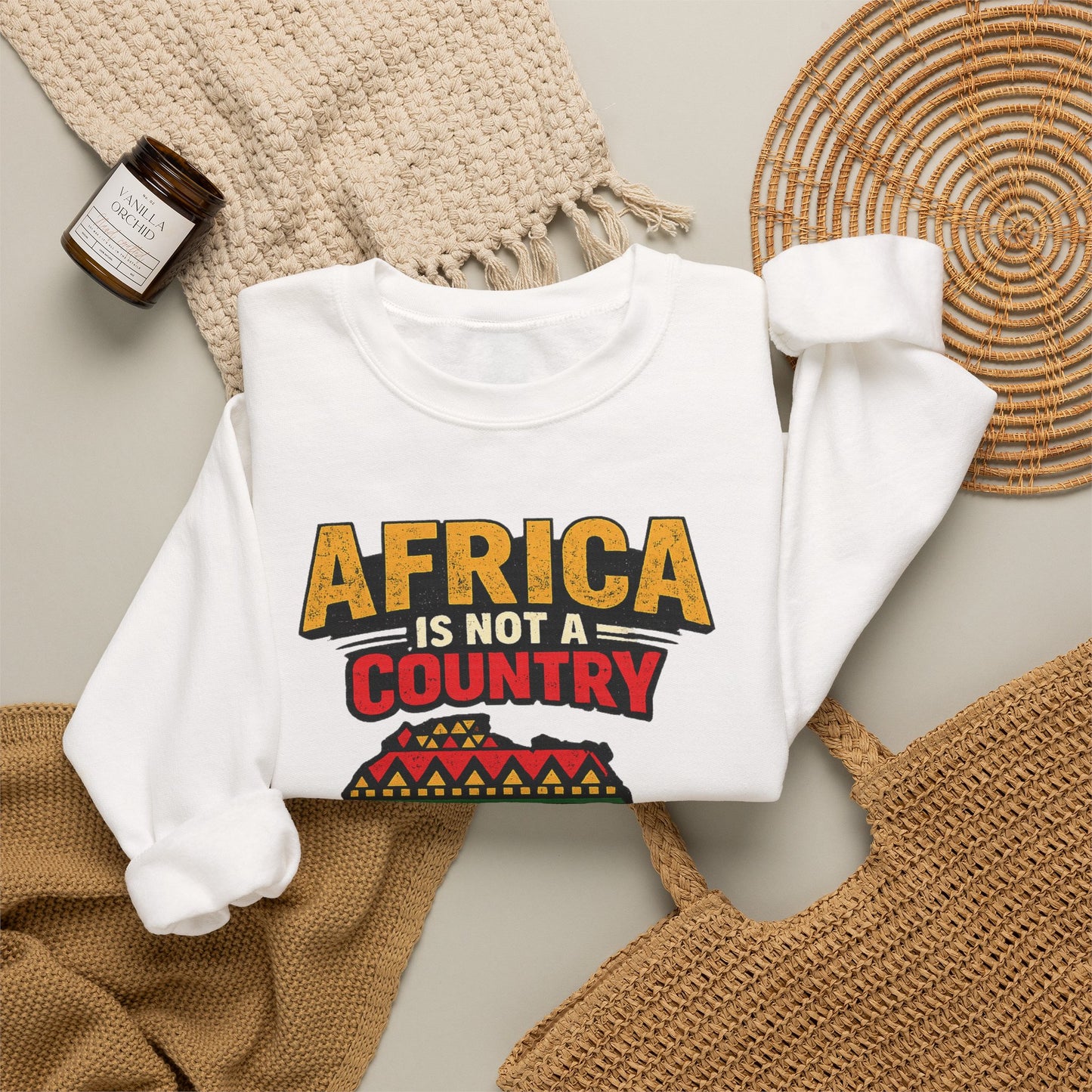 Sweatshirt — "Africa Is Not a Country" Patterned Map Crewneck